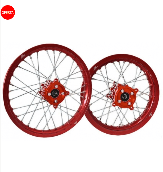 Kit llantas aluminio buje cnc ROJO