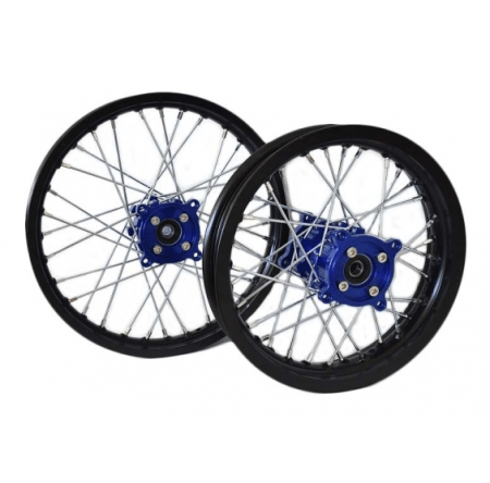 Pareja de llantas 14/12 con buje CNC AZUL